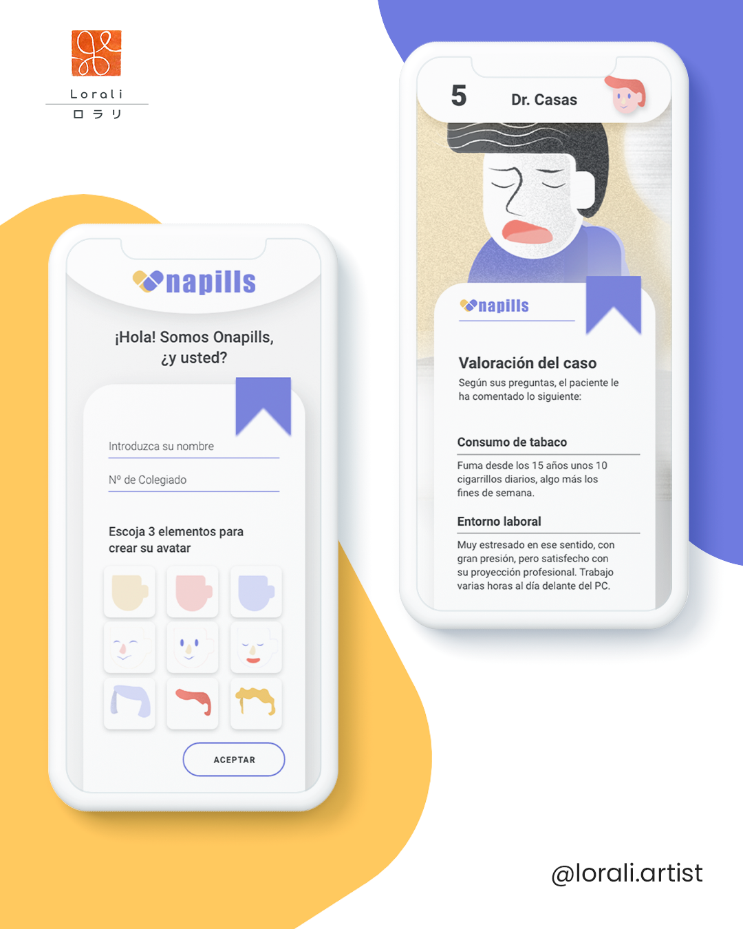 UI design app project para onapills onabits