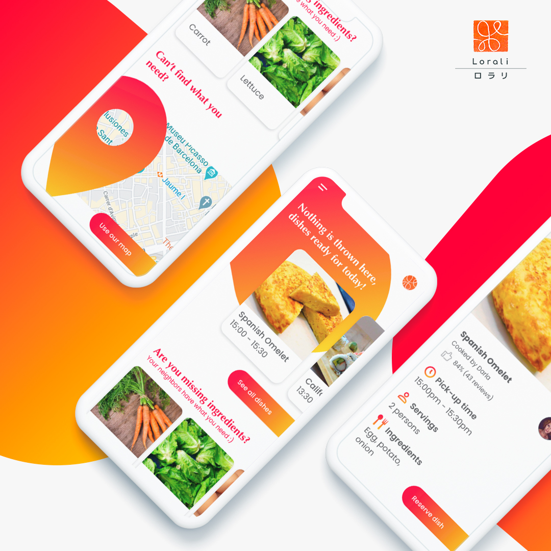 UI design by Lorali prototipo móvil de una app para evitar el desperdicio de los alimentos hecho para adobe challenge XD